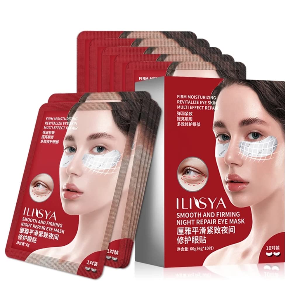 **Anti-Wrinkle Eye Patches with Caffeine & Hyaluronic Acid - Reduce Puffiness, Dark Circles & Fine Lines - 10 PCS Sleeping Eye Mask for Skin Care & Relaxation - Perfect for Night Use, Travel & Spa**