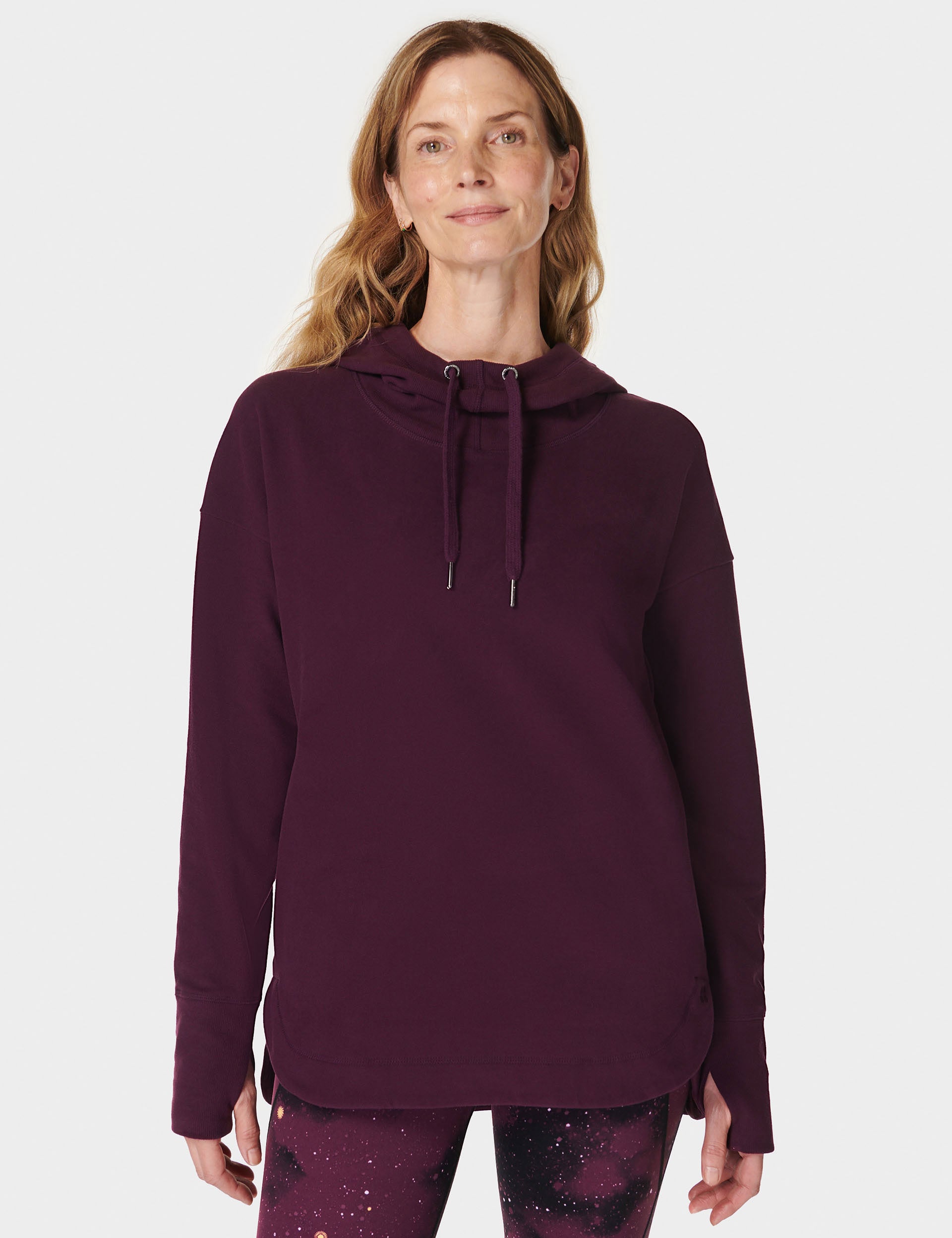 Escape Luxe Fleece Hoodie for Women - Soft & Cozy Pullover with Kangaroo Pocket - Midnight Cherry Purple - Perfect for Casual Wear, Outdoor Activities & Lounge Comfort