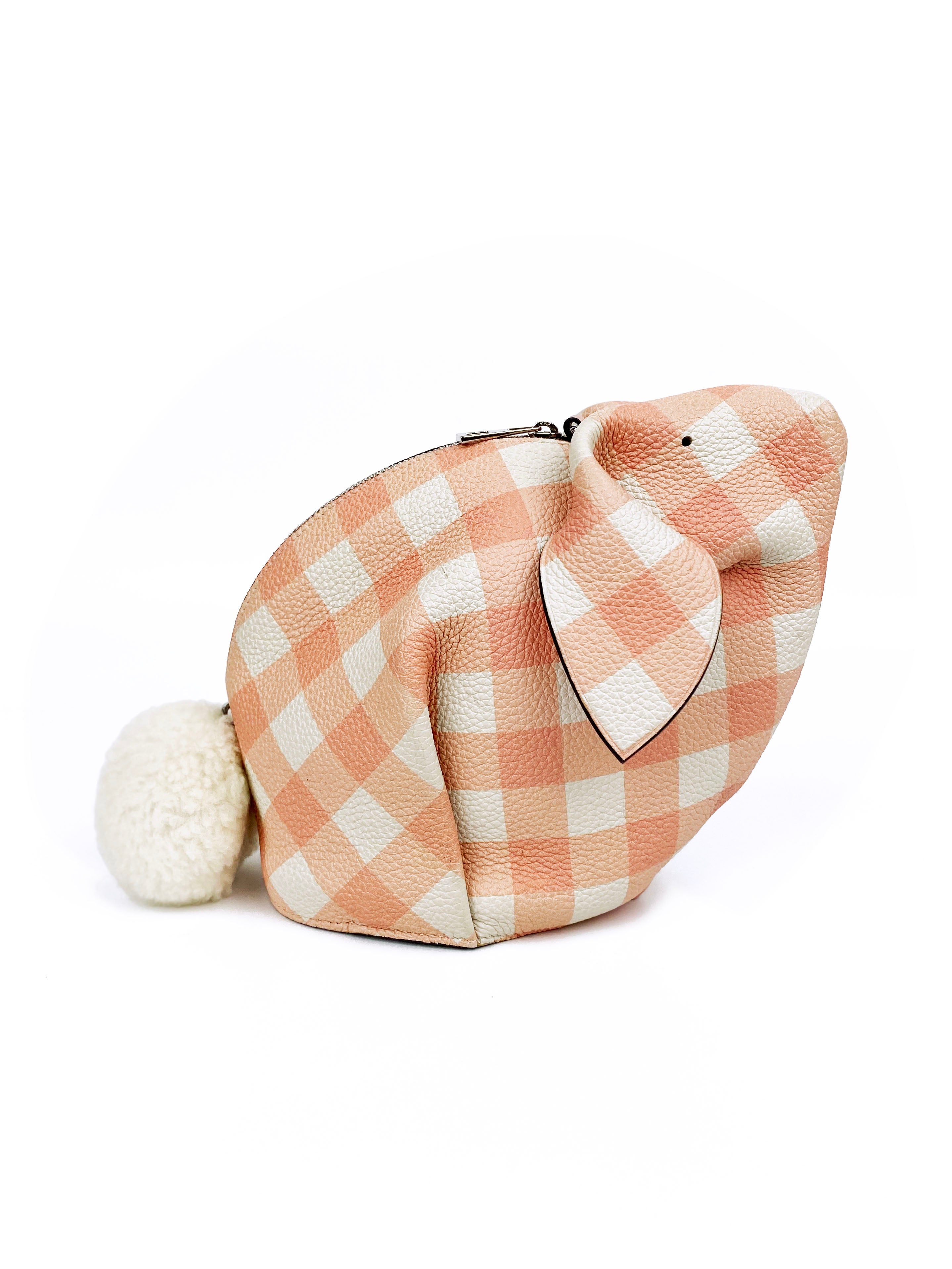 Loewe Pink Gingham Bunny Bag - Stylish Crossbody Purse for Women | Cute Animal Print Handbag for Spring & Summer Outfits, Date Nights & Travel Accessories