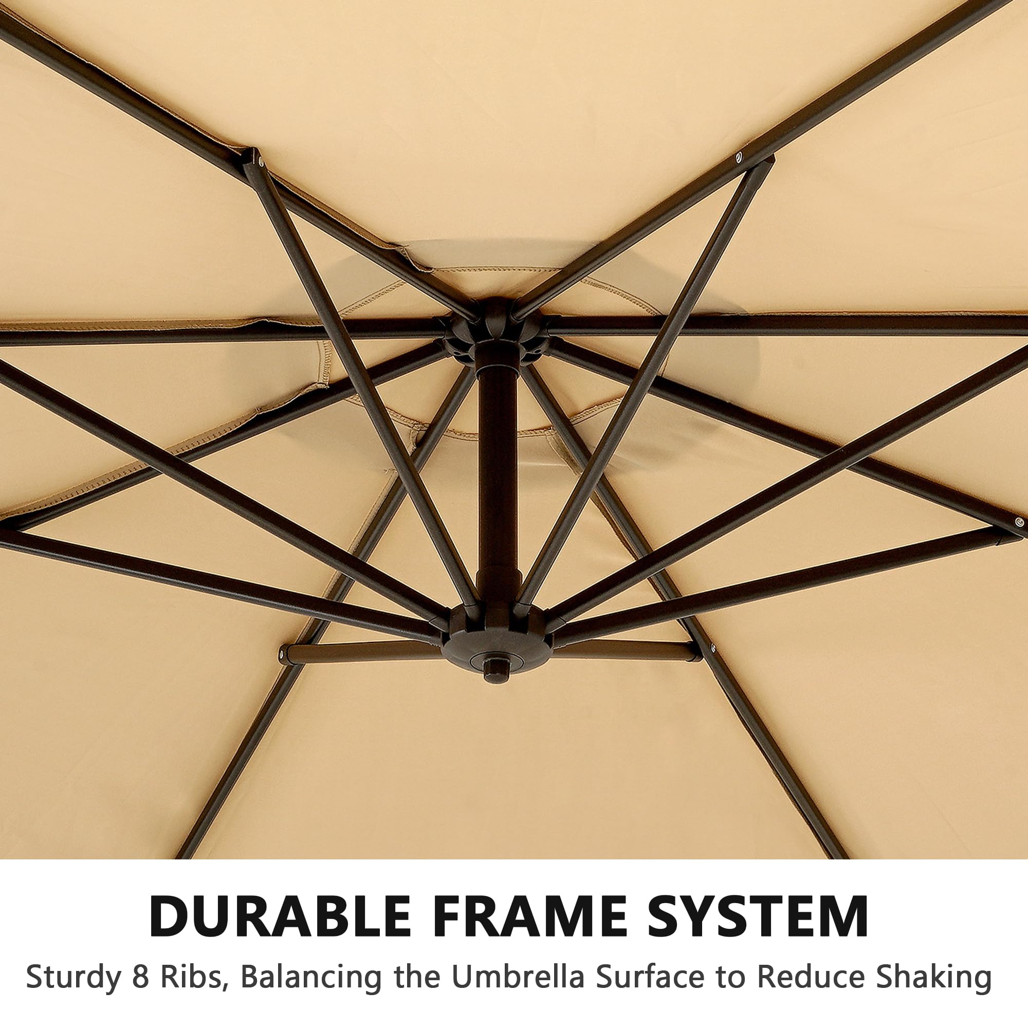 VECELO 10ft Offset Hanging Market Patio Umbrella with UV Protection & Waterproof Cover - Perfect for Outdoor Dining, Farmers Markets, Backyard Lounging, Poolside Relaxation, Garden Parties & Lawn Decor