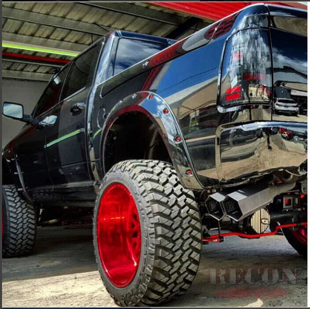 Dodge RAM 2500/3500 2010-2018 LED Tail Lights - Smoked Black Replacement for OEM Halogen | Enhanced Visibility & Style for Pickup Trucks