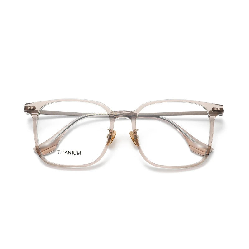 Aror Unisex Full Rim Square Acetate Titanium Eyeglasses 84296 - Stylish & Durable Eyewear for Men & Women - Perfect for Work, Reading & Everyday Fashion