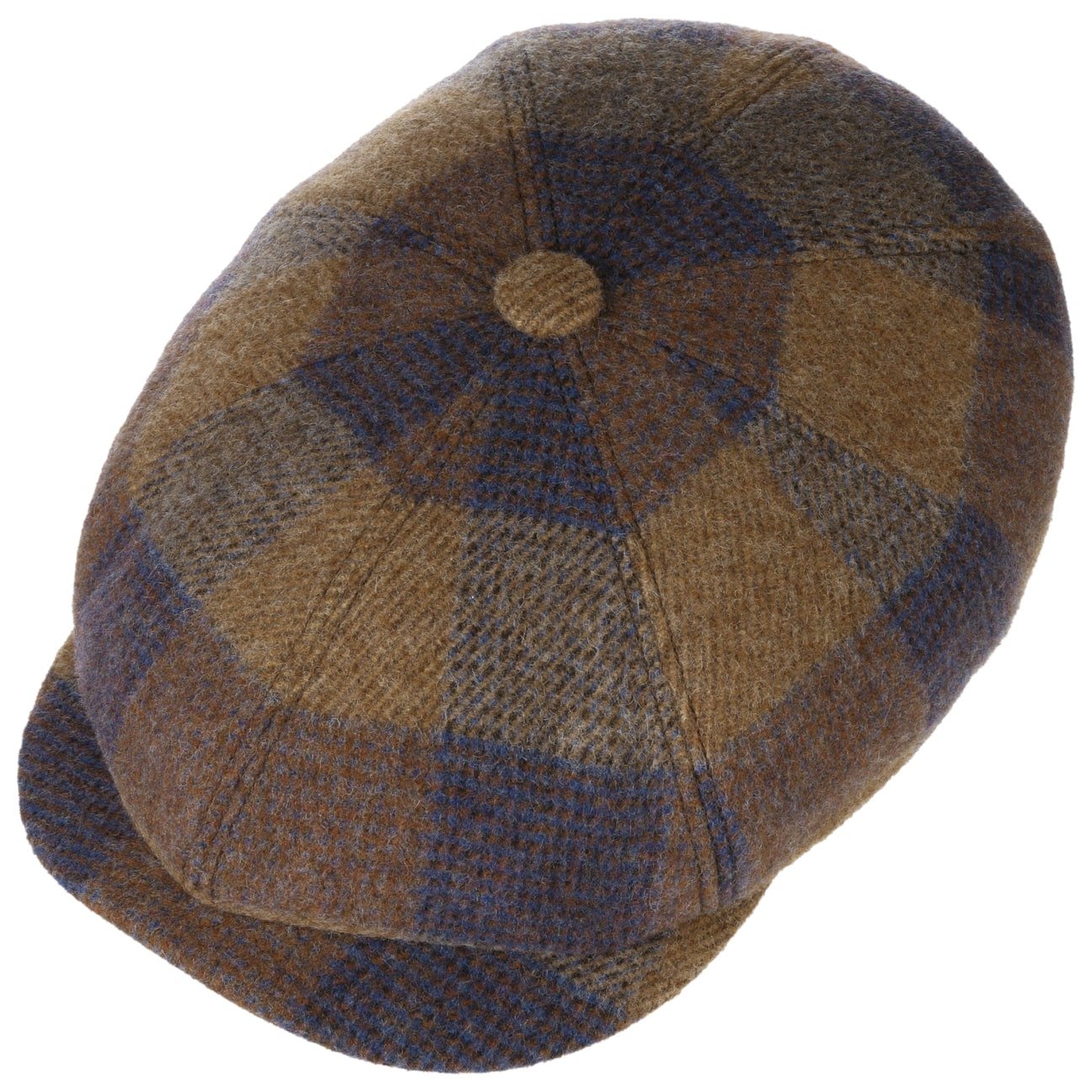 Stetson Hatteras Ankeny Wool Check Flat Cap for Men - Classic Winter Hat for Outdoor Activities & Casual Wear