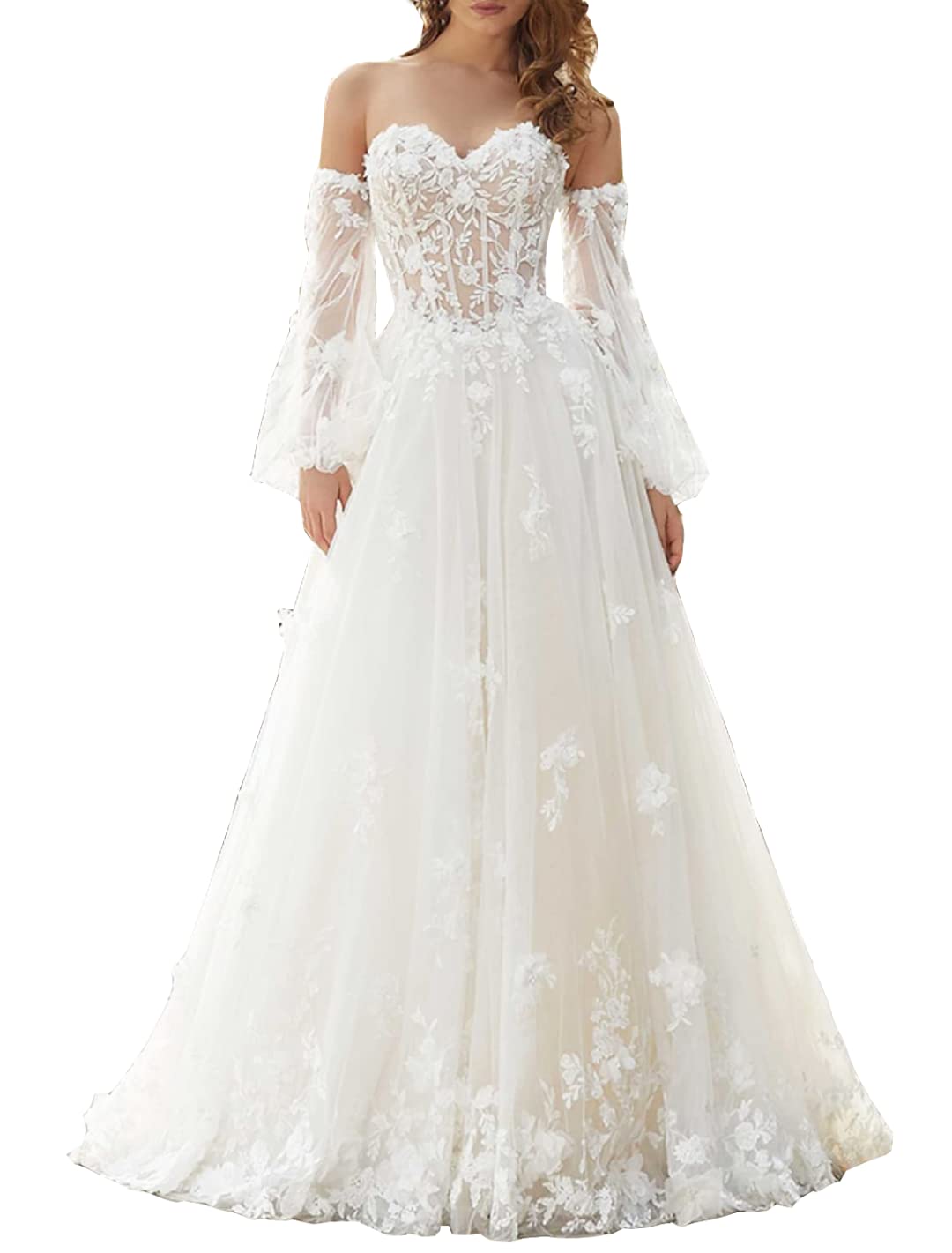 2023 Women's Lace Wedding Dresses | Elegant Bridal Gowns for Beach & Outdoor Ceremonies | Perfect for Bride's Special Day