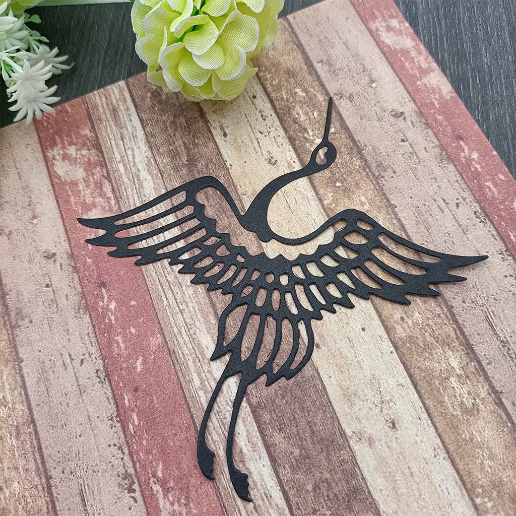 Red-Crowned Crane Metal Die Cuts for Card Making - Scrapbooking Embossing Dies, DIY Album & Paper Craft Decorations - Perfect for Wedding Invitations, Greeting Cards & Memory Books