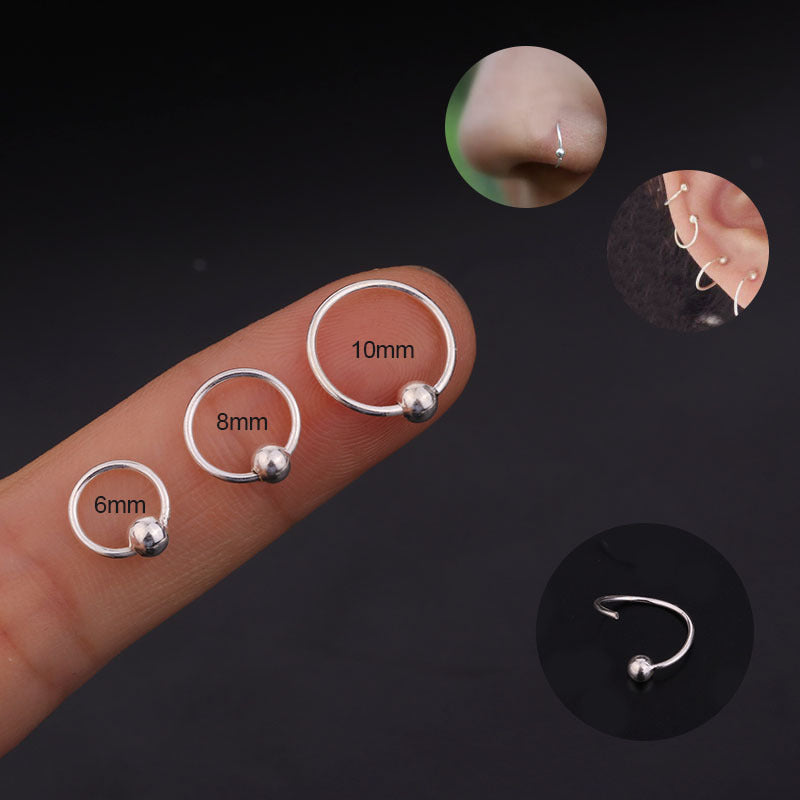 20G Sterling Silver Nose Ring - Cartilage Hoop Piercing Jewelry for Women | Hypoallergenic Nose Stud | Perfect for Everyday Wear, Parties & Gifts