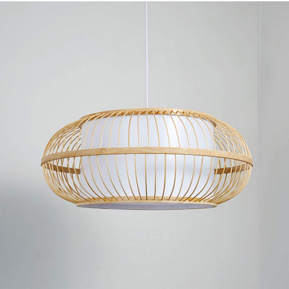 Modern Minimalist Round Chandelier - Japanese Inspired Hanging Pendant Light with E27 Socket (1 Lamp) - Perfect for Hallway, Corridor & Living Room Lighting Decor