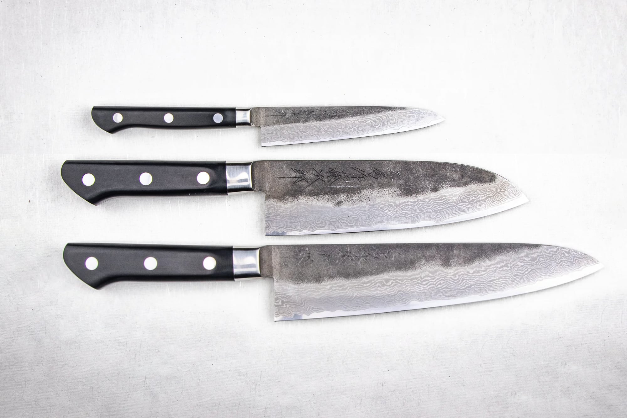 Tojiro Atelier Premium Japanese Chef Knife Set - 3-Piece High Carbon Stainless Steel Kitchen Knives for Professional Cooking & Home Use - Perfect for Slicing, Dicing, and Chopping Vegetables, Meat, and Fish