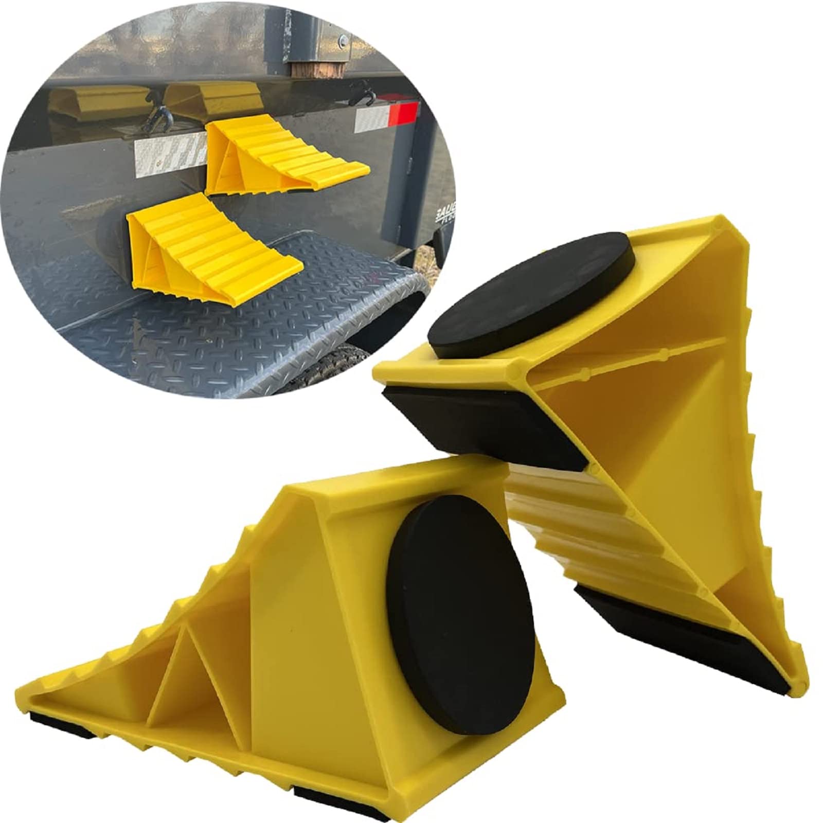 THD MagChocks Heavy Duty Magnetic Wheel Chocks for RV, Trailer & Camper - Secure Rubber Tire Chocks for Parking Safety (2 Pack) - Perfect for Camping, Boating & Outdoor Adventures
