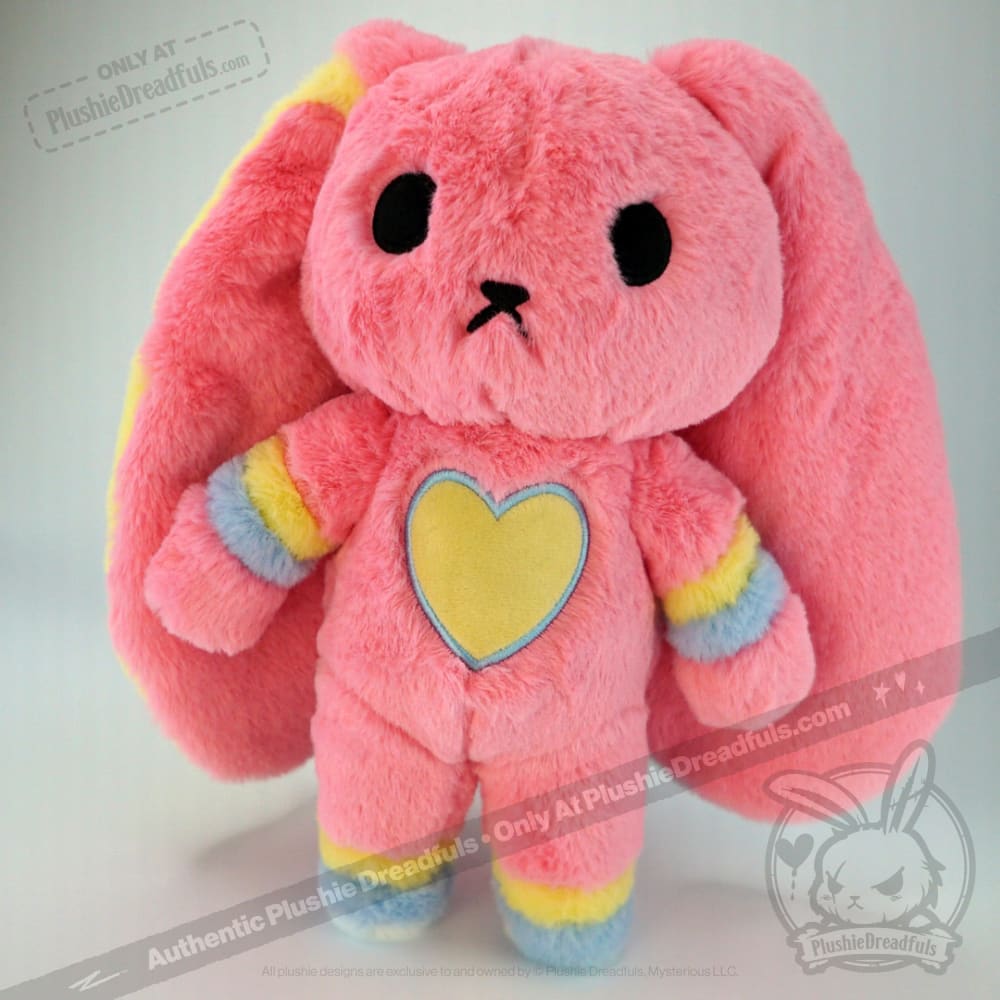 Plushie Dreadfuls Pansexual Rabbit Stuffed Animal - Soft Cuddly Plush Toy for LGBTQ+ Pride, Bedroom Decor & Emotional Support