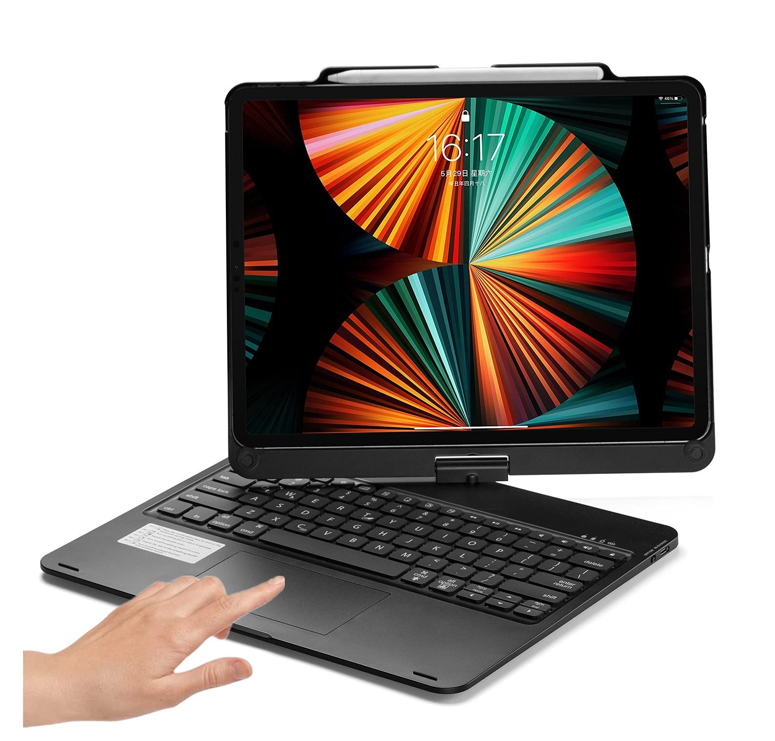 360° Rotatable Backlit Keyboard with Touchpad for iPad Air 13