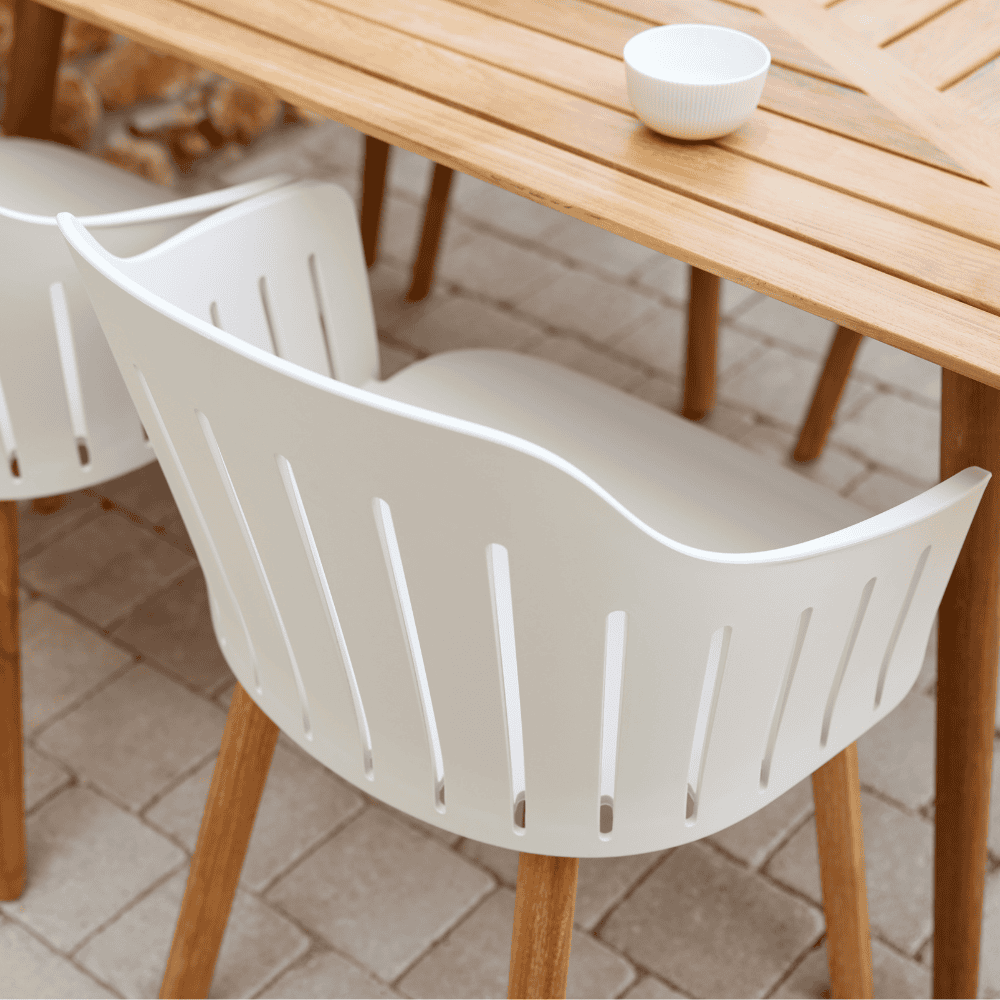 Premium Outdoor Dining Chair Set - Weather-Resistant Patio Chairs for Backyard, Garden & Poolside - Comfortable Stackable Outdoor Furniture for Entertaining (Set of 2)