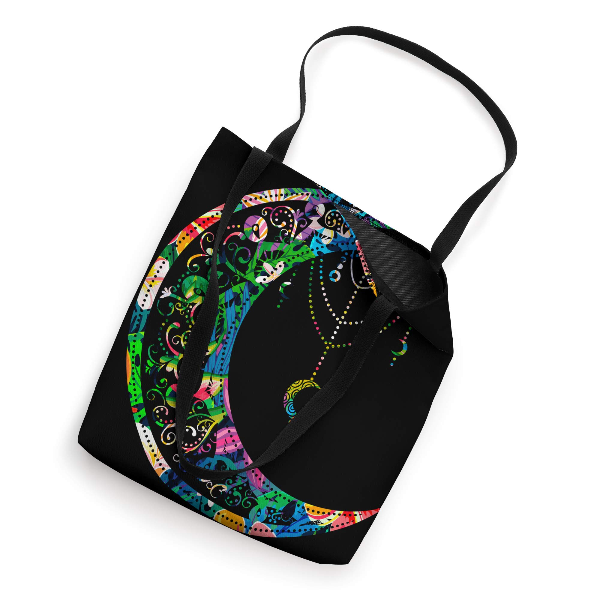 Wicca Witch Moon Tote Bag with Crystals - Perfect for Pagan Gifts & Dreamcatcher Decor