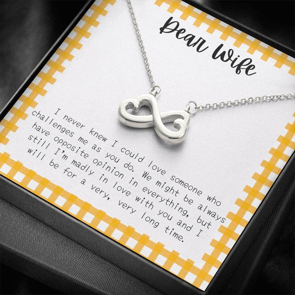 Personalized Infinity Heart Necklace for Wife - Custom Engraved Forever Love Jewelry with Gift Box - Romantic Birthday, Anniversary & Christmas Present - Perfect for Date Nights, Proposals & Special Occasions