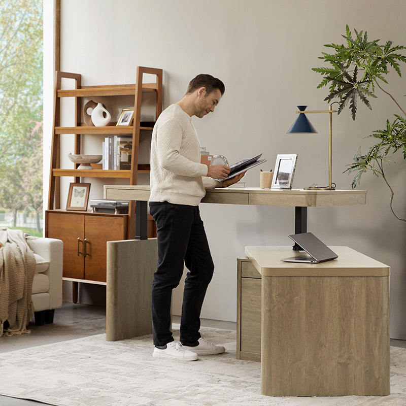 Veritas 360° Rotating Electric Height Adjustable Standing Desk with Flip Top Lid - Perfect for Home Office, Gaming & Workspace Ergonomics