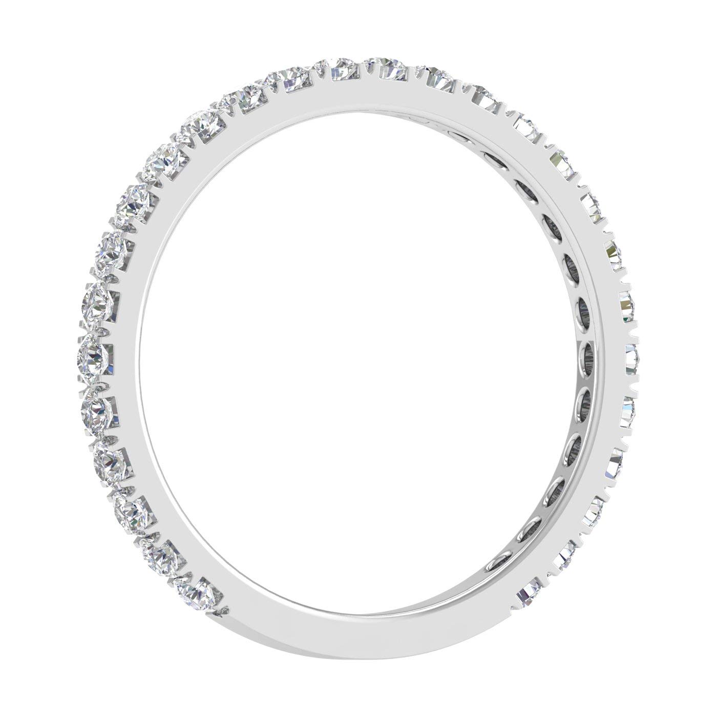 1/2 Carat Diamond 3/4 Eternity Wedding Band Ring for Women - 14K White Gold or Yellow Gold - Perfect for Anniversary, Engagement & Bridal Jewelry Gifts