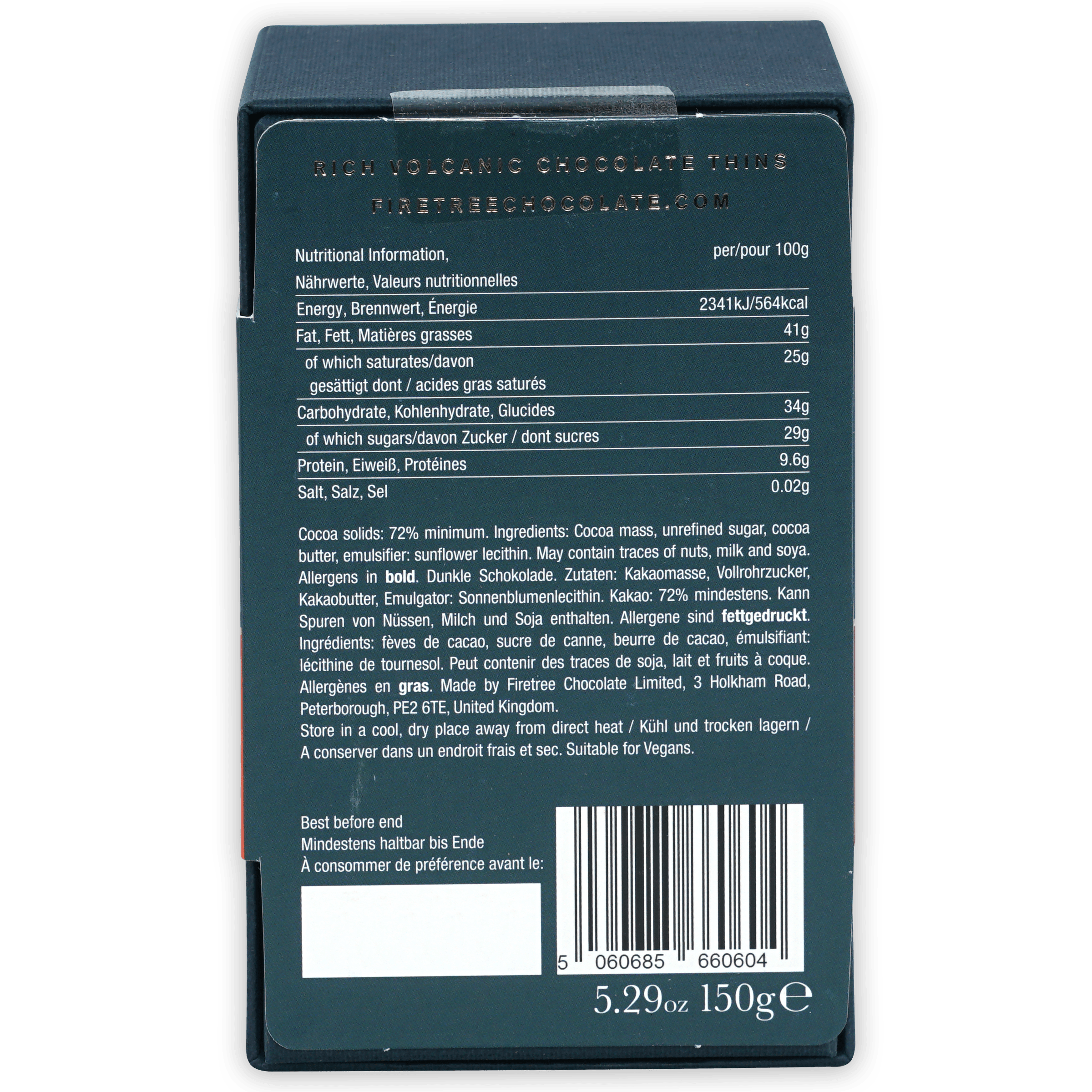 Premium Firetree Thins Dark Chocolate Bars - Vanuatu 72% Cocoa (25 Count) - Perfect for Gifts, Baking & Healthy Snacking