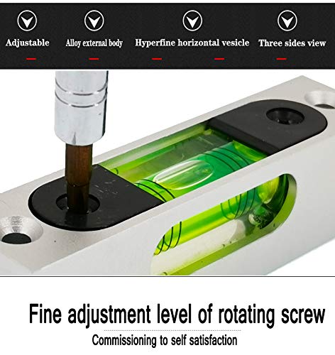 High Precision Metal Adjustable Strip Level with Magnetic Base - Green Rectangular Bubble Level for Woodworking, Construction, and DIY Projects
