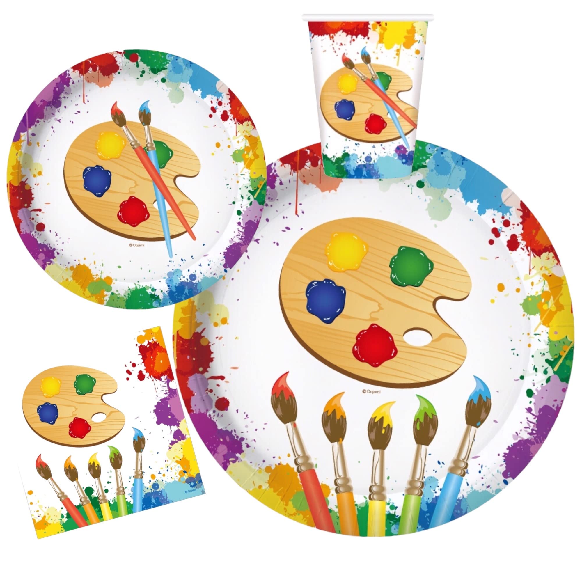 24-Piece Art-Themed Birthday Party Supplies Set - Includes Plates, Napkins & Table Covers - Perfect for Kids Art Party Decorations & Creative Birthday Celebrations