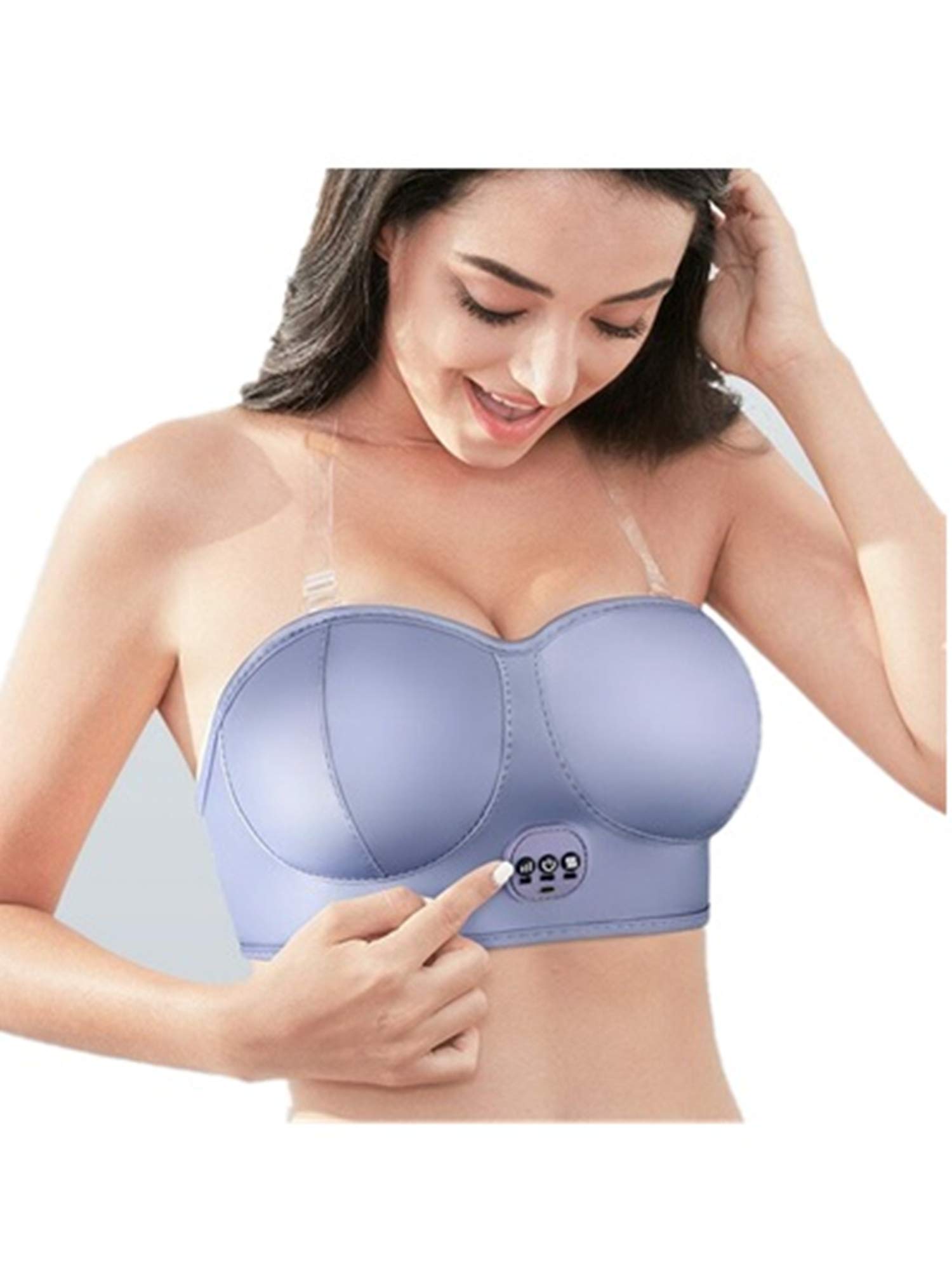 Electric Breast Massager Bra - USB Rechargeable Vibration Massage for Comfort & Growth - Perfect for Postpartum Recovery, Nursing & Relaxation at Home or Work