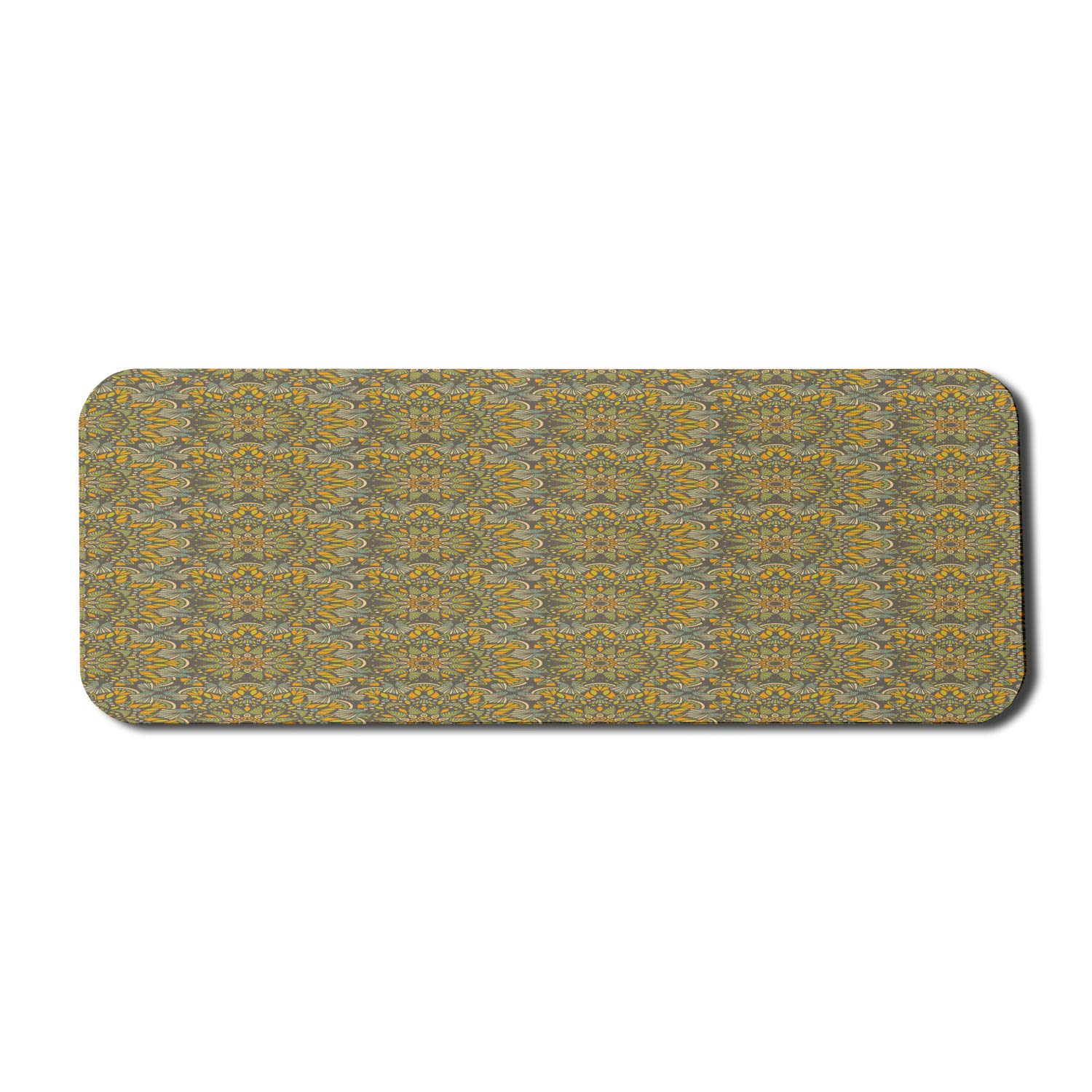 Ambesonne Vintage Ethnic Themed Geometric Mouse Pad - Oriental Floral Design Non-Slip Rubber Gaming Mousepad (31