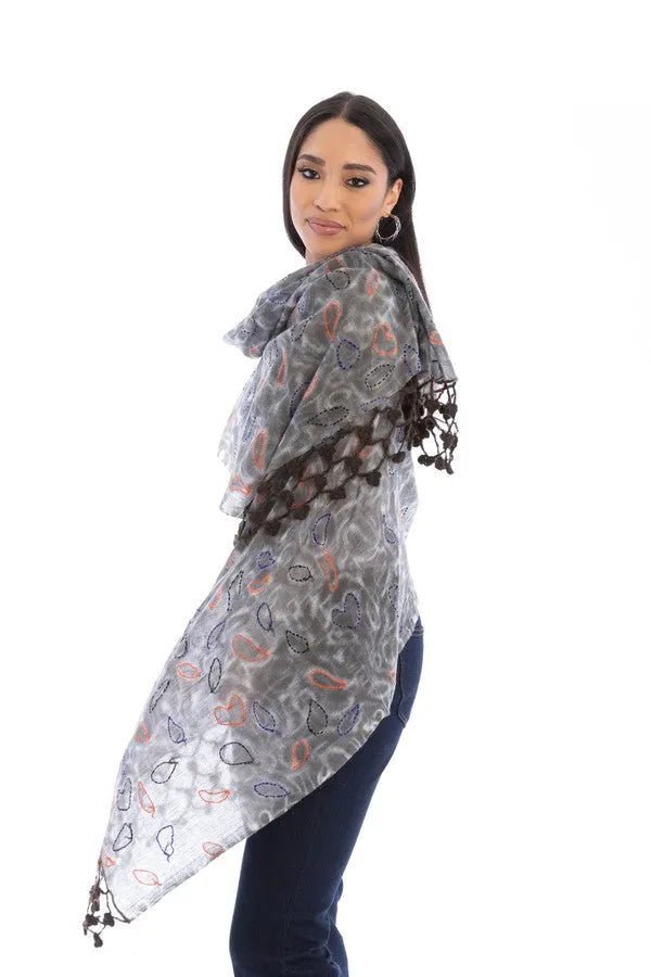 Stylish Mixed Print Knitted Fringe Scarf for Women - Soft Winter Fashion Accessory - Perfect for Cold Weather, Outdoor Activities and Holiday Outfits