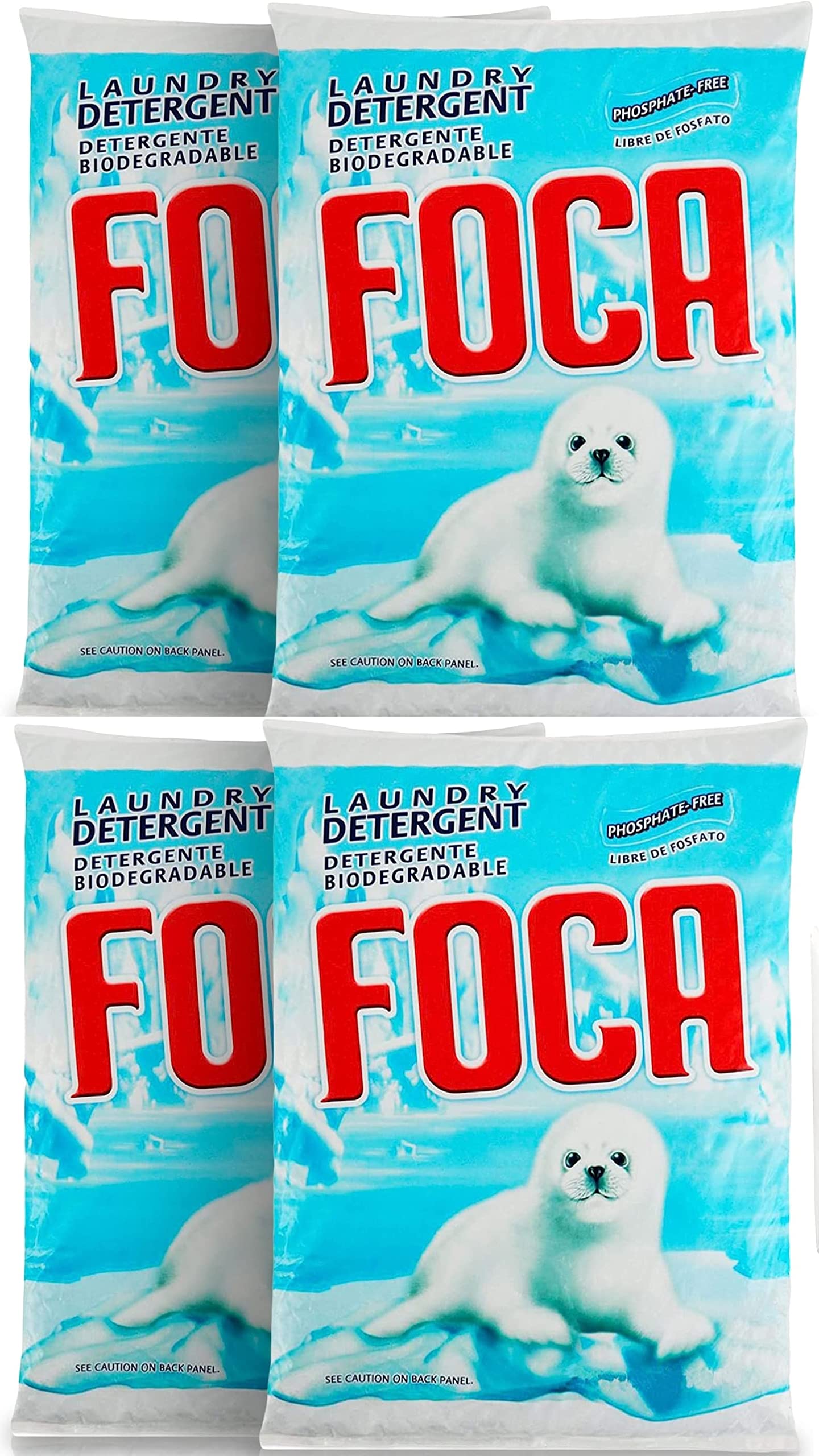 Foca Laundry Detergent Powder - 4 Pound Bag (64 Loads) | High-Efficiency HE Safe | For Whites & Colors | Perfect for Family Laundry & Stain Removal