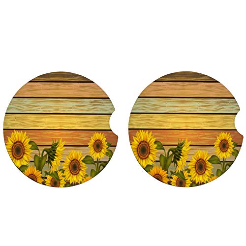 Sunflowers on a Vaticolored Wooden Board