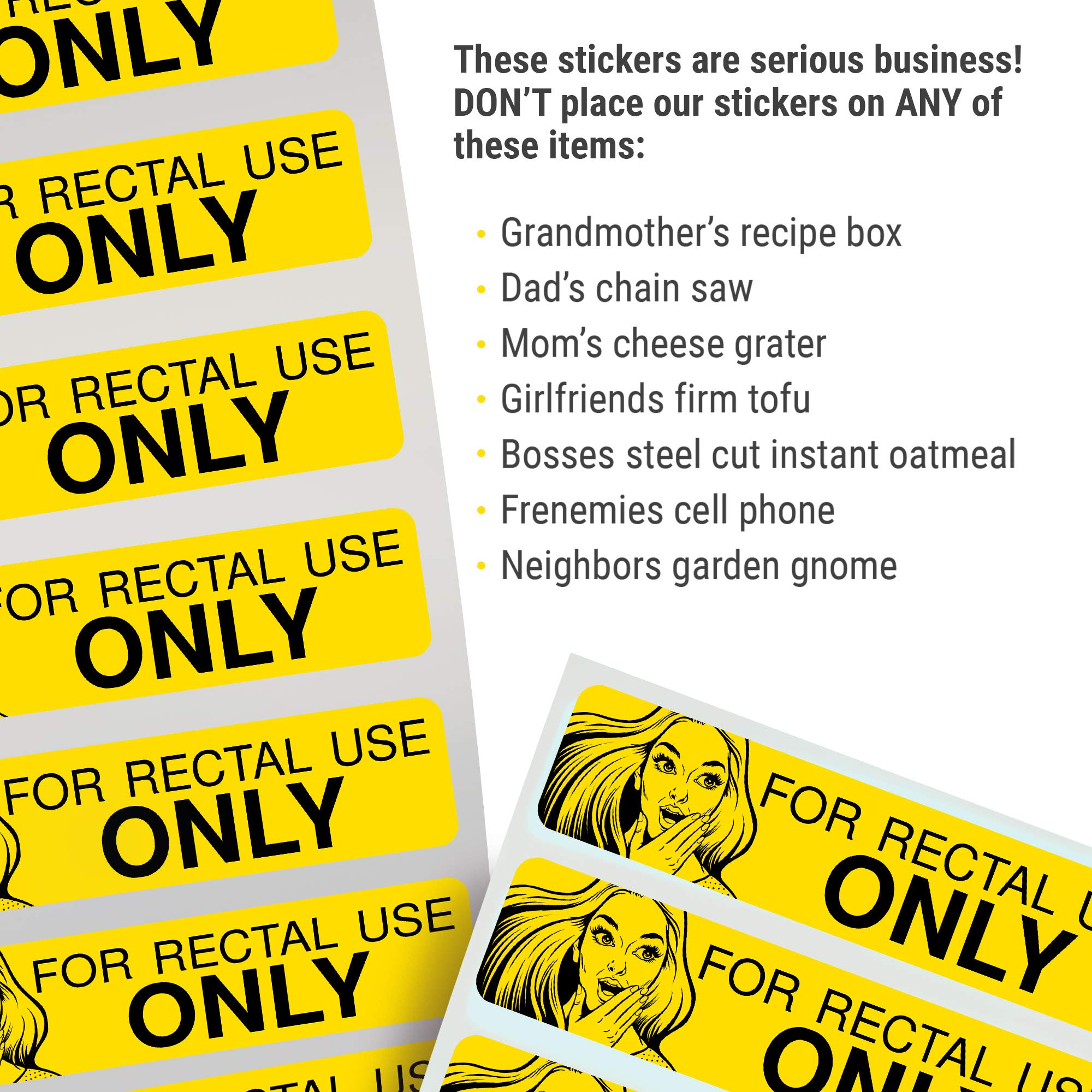 Rectal Use Only Stickers - 200 Pack 1.5