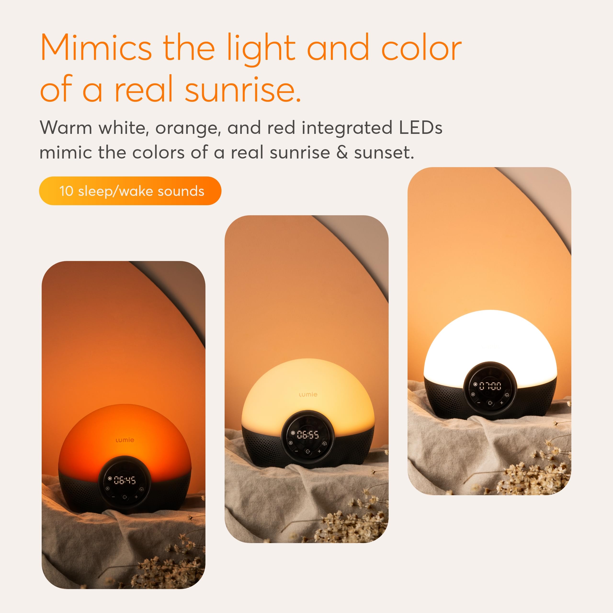 Lumie Bodyclock Glow 150 - Sunrise & Sunset Alarm Clock with Adjustable Light Duration - Wake Up & Sleep Aid Lamp - Warm LED Bedside Light for Relaxation, Reading & Nighttime Comfort