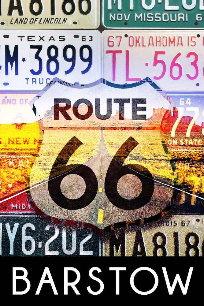 Vintage Route 66 Barstow California Metal License Plate Wall Art - 24x36 Premium Aluminum Sign for Home & Office Decor | Retro Road Trip Memorabilia, Man Cave & Garage Wall Decor