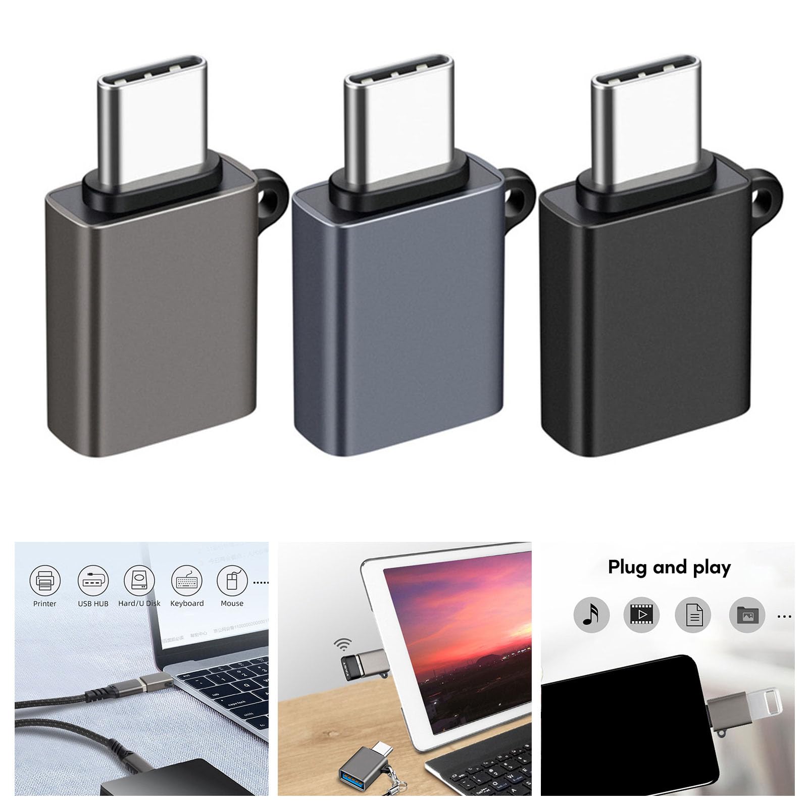 USB C to USB 3.2 Adapter - High Speed Data Transfer Converter for Keyboard, Mouse, Flash Drive - Compatible with MacBook, iPad, Laptop & More