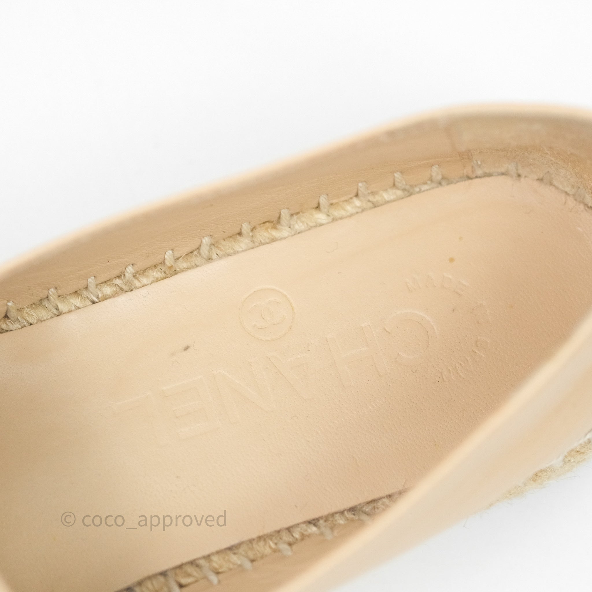Chanel CC Logo Espadrilles in Beige & Black Lambskin - Women's Size 36 | Comfortable Luxury Flats for Casual Outings & Summer Fashion