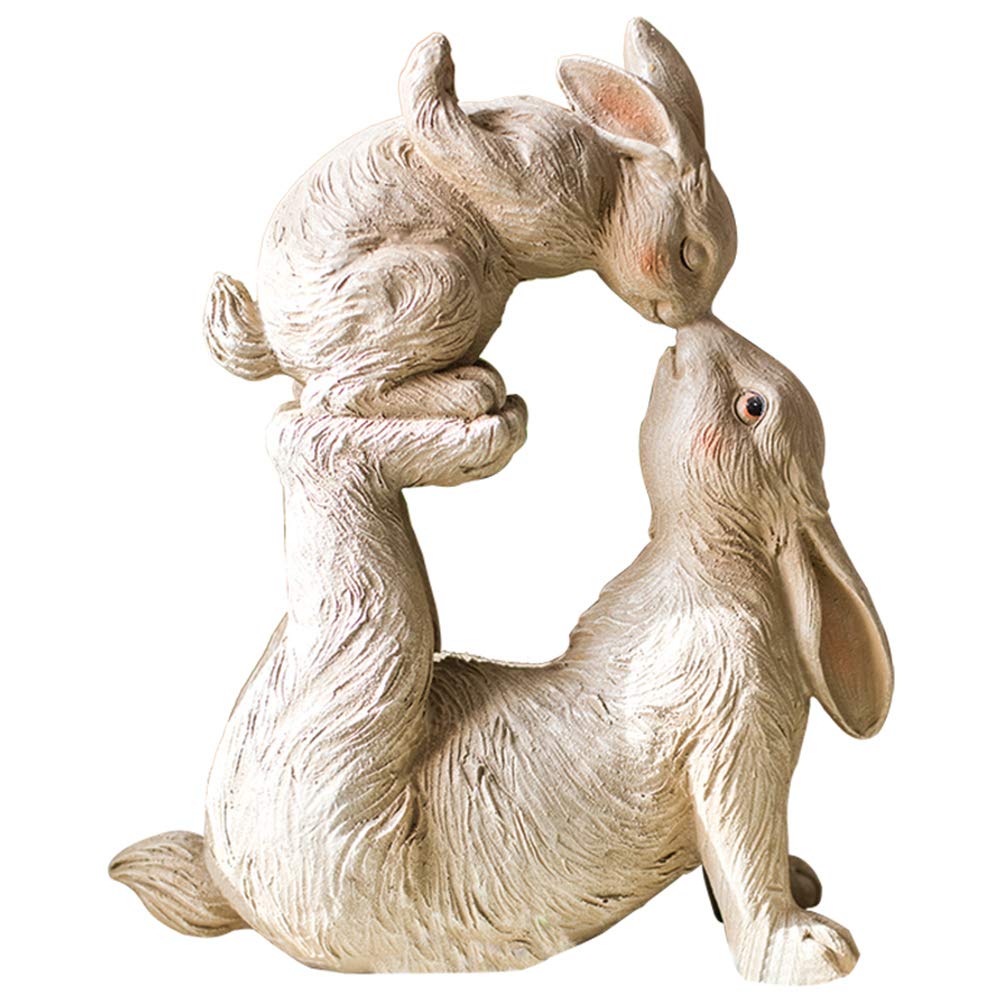 Creative Retro Resin Rabbit Sculpture - Garden Bunny Statue for Courtyard, Lawn & Home Decor | Cute Animal Jewelry & Gift Idea | Perfect for Outdoor Garden, Indoor Decor & Wedding Centerpieces