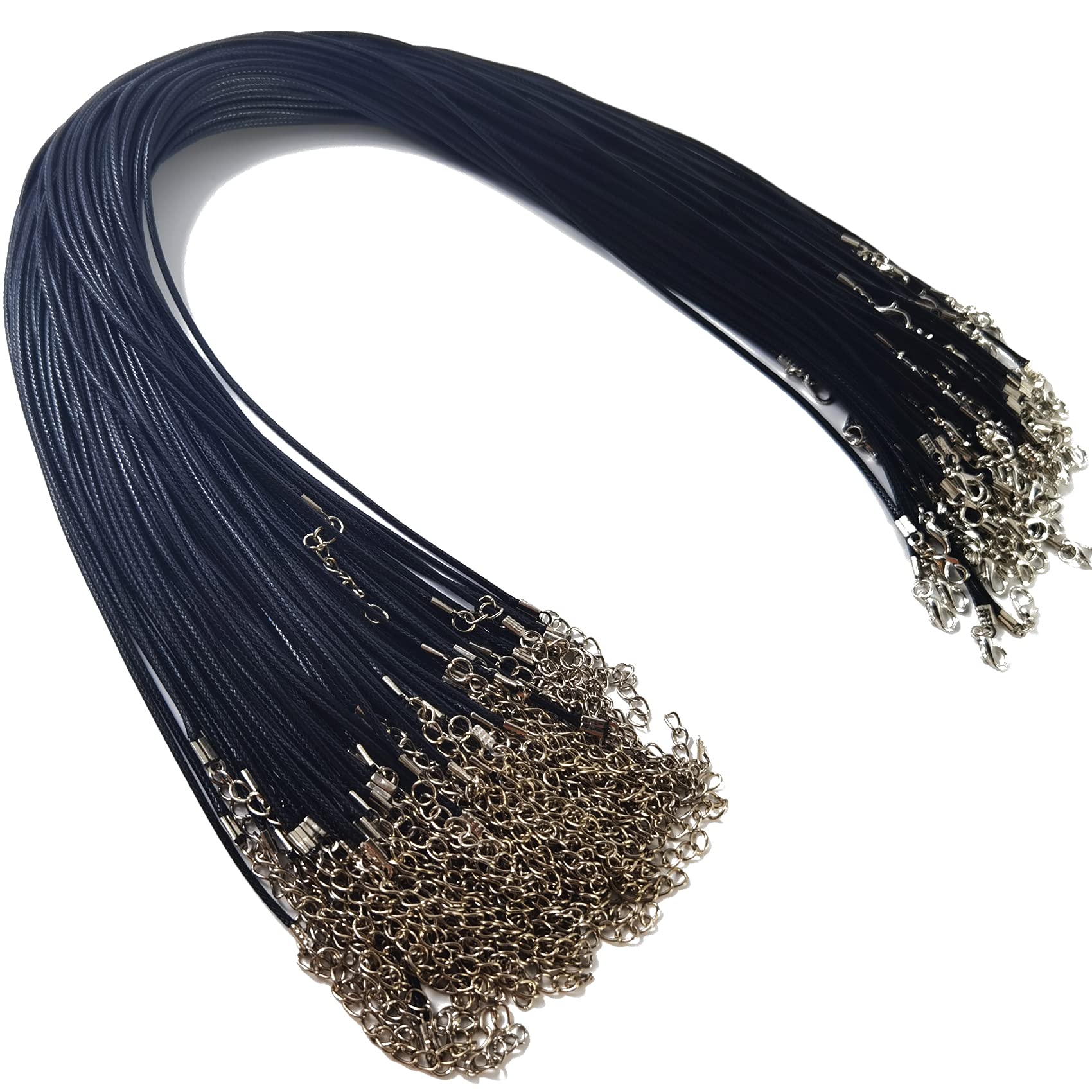 RONYOUNG 100PCS Black Waxed Jewelry Cord - Necklace & Bracelet Making String for DIY Jewelry Supplies - Perfect for Beading, Pendants, and Handmade Craft Projects