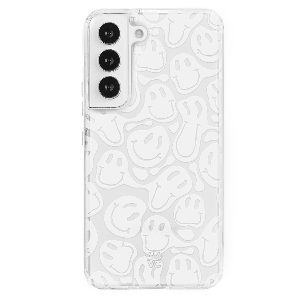 Frosted Clear Smiley Face Phone Case for Samsung Galaxy - Protective & Stylish Cover for Everyday Use