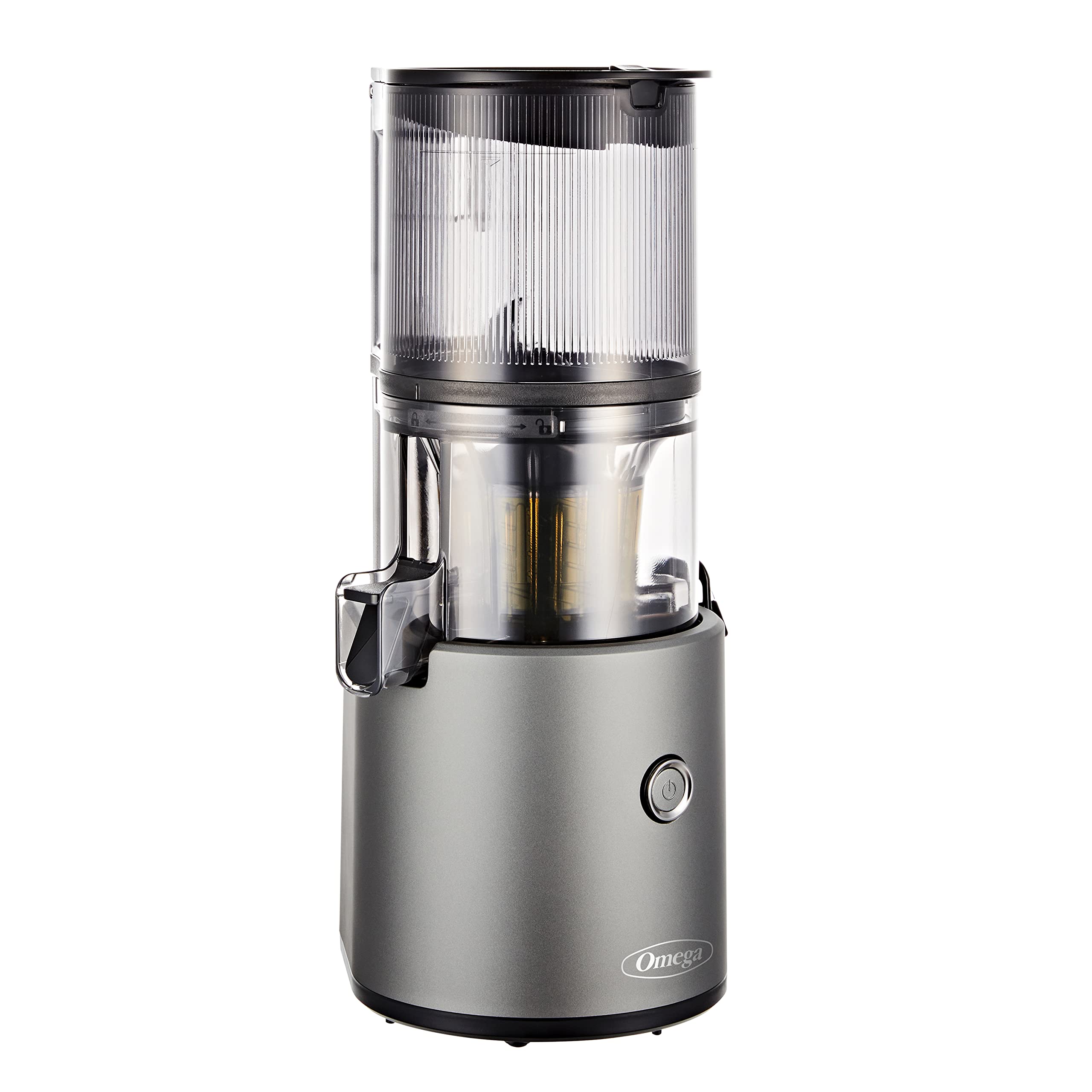 Omega Juicer Easy Clean Slow Masticating Cold Press Vegetable and Fruit Juice Extractor - Effortless Batch Juicing with XL Hopper, 68oz Capacity, 150W, Gray - Perfect for Healthy Juicing at Home, Gym or Office