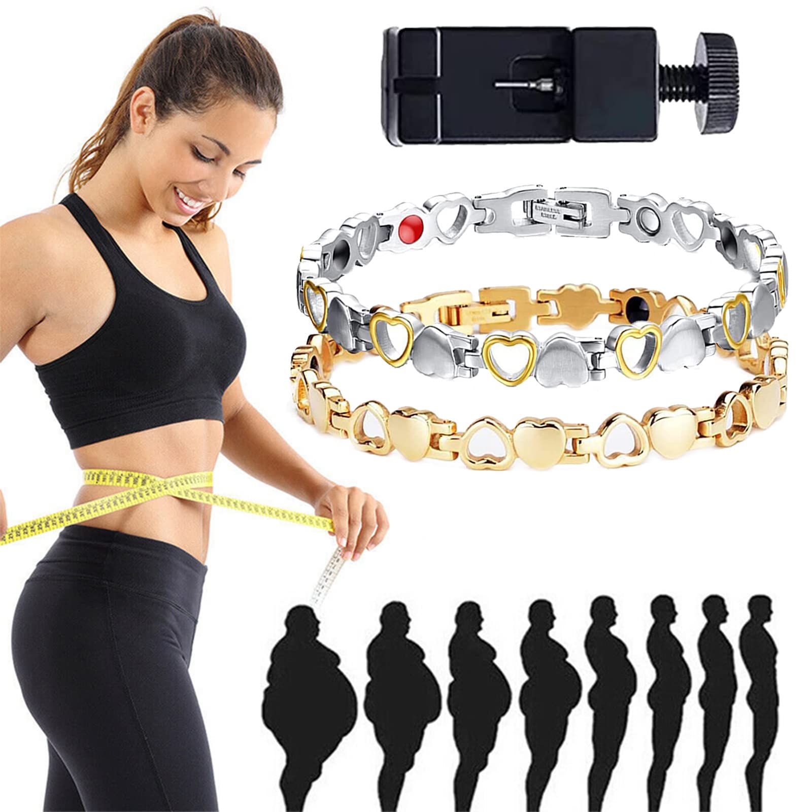 Lincang 2 PCS Magnetic Therapy Bracelet for Women & Men - Lymphatic Drainage, Energy Boosting, Fashionable Health Jewelry - Perfect for Wellness, Yoga, Meditation & Daily Wear