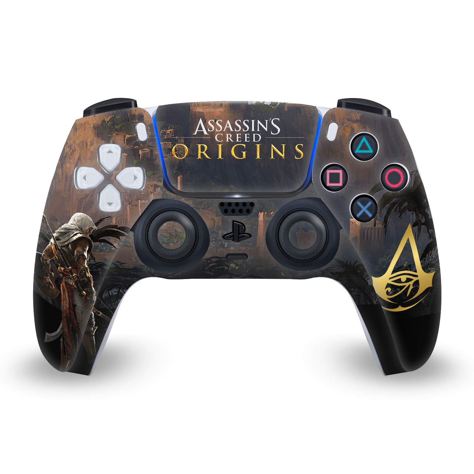 Officially Licensed Assassin's Creed Bayek Crest Origins Matte Vinyl Skin for Sony PS5 DualSense Controller - Gaming Decal & Protective Sticker for Playstation 5 - Perfect for Gaming Enthusiasts & Collectors