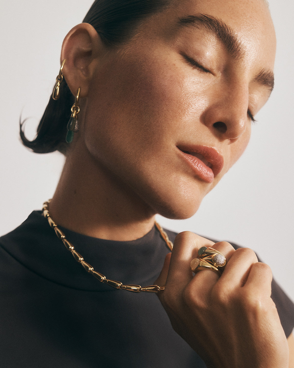 GRID 1 Gigi Necklace - Elegant Gold Plated Pendant for Women | Perfect for Date Night, Wedding & Special Occasions
