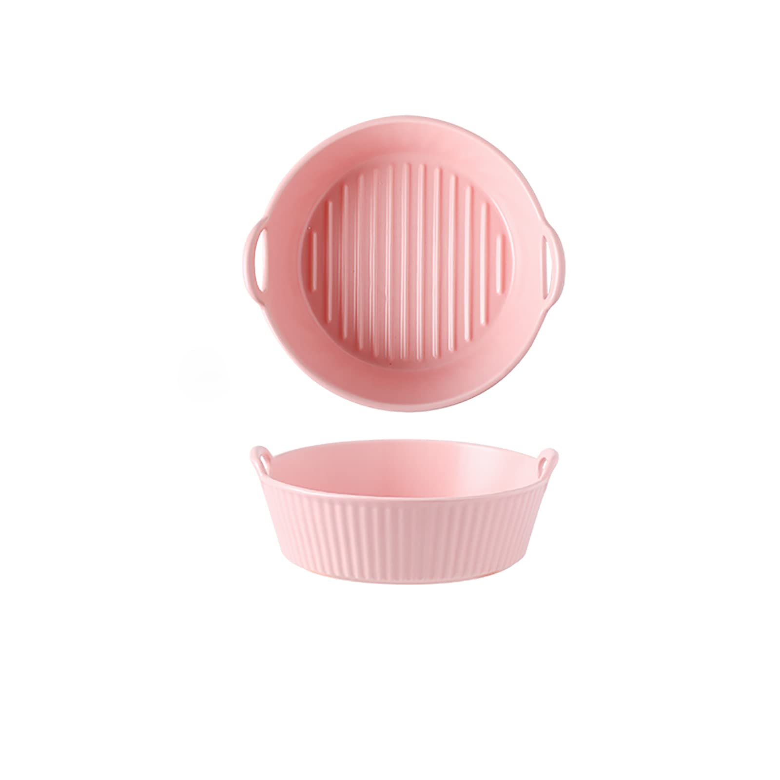 Ceramic Baking Dish - Round Glazed Oven Safe Bakeware for Cakes, Pies & Casseroles - Pink Kitchen Dinnerware for Baking, Cooking & Serving - Perfect for Home, Banquets & Daily Use
