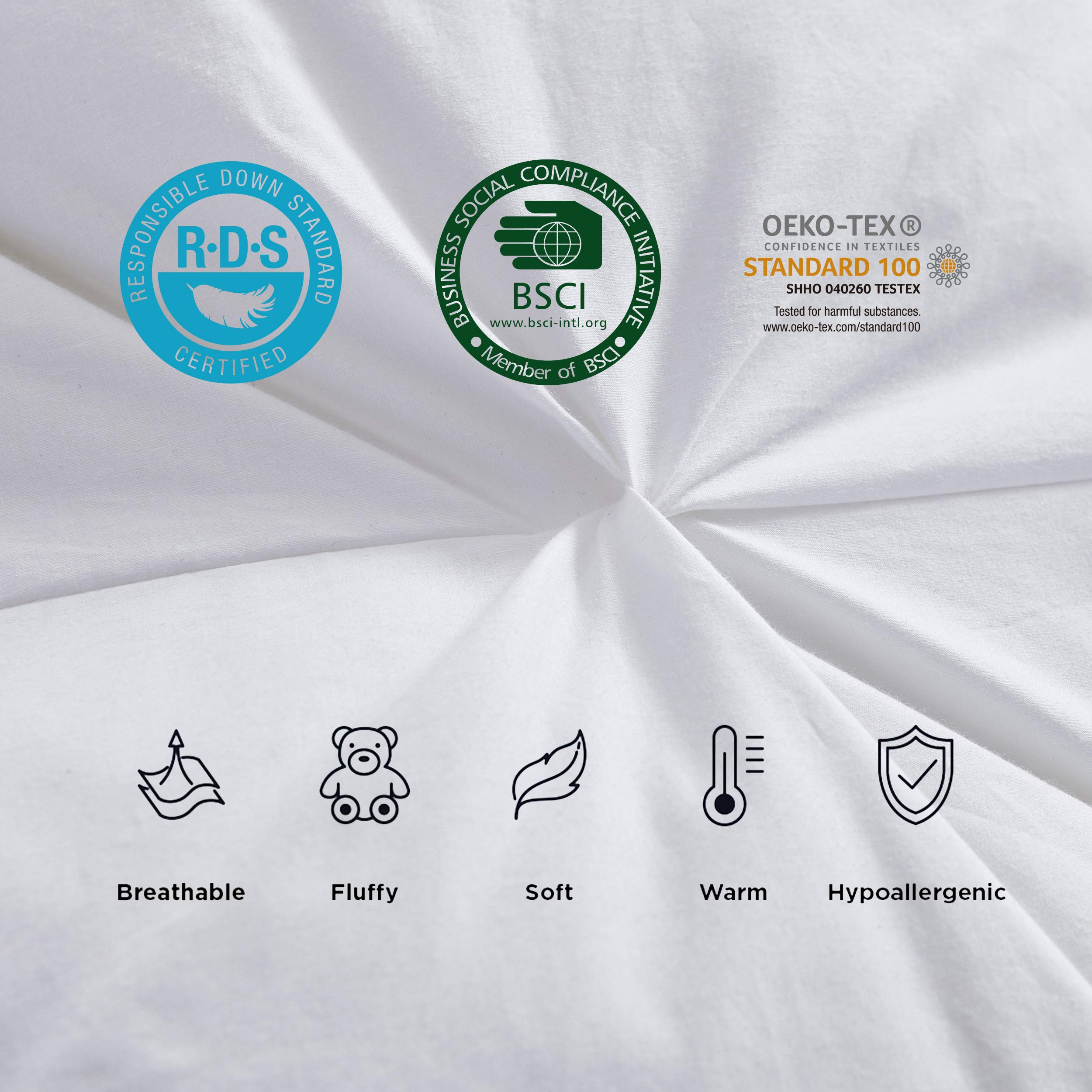 Premium 1500 Thread Count 100% Egyptian Cotton Siberian Goose Down Comforter - 50oz King/California King Size White Baffle Box Construction - Luxury Bedding for Cold Winter Nights & Cozy Hotel-Style Sleep