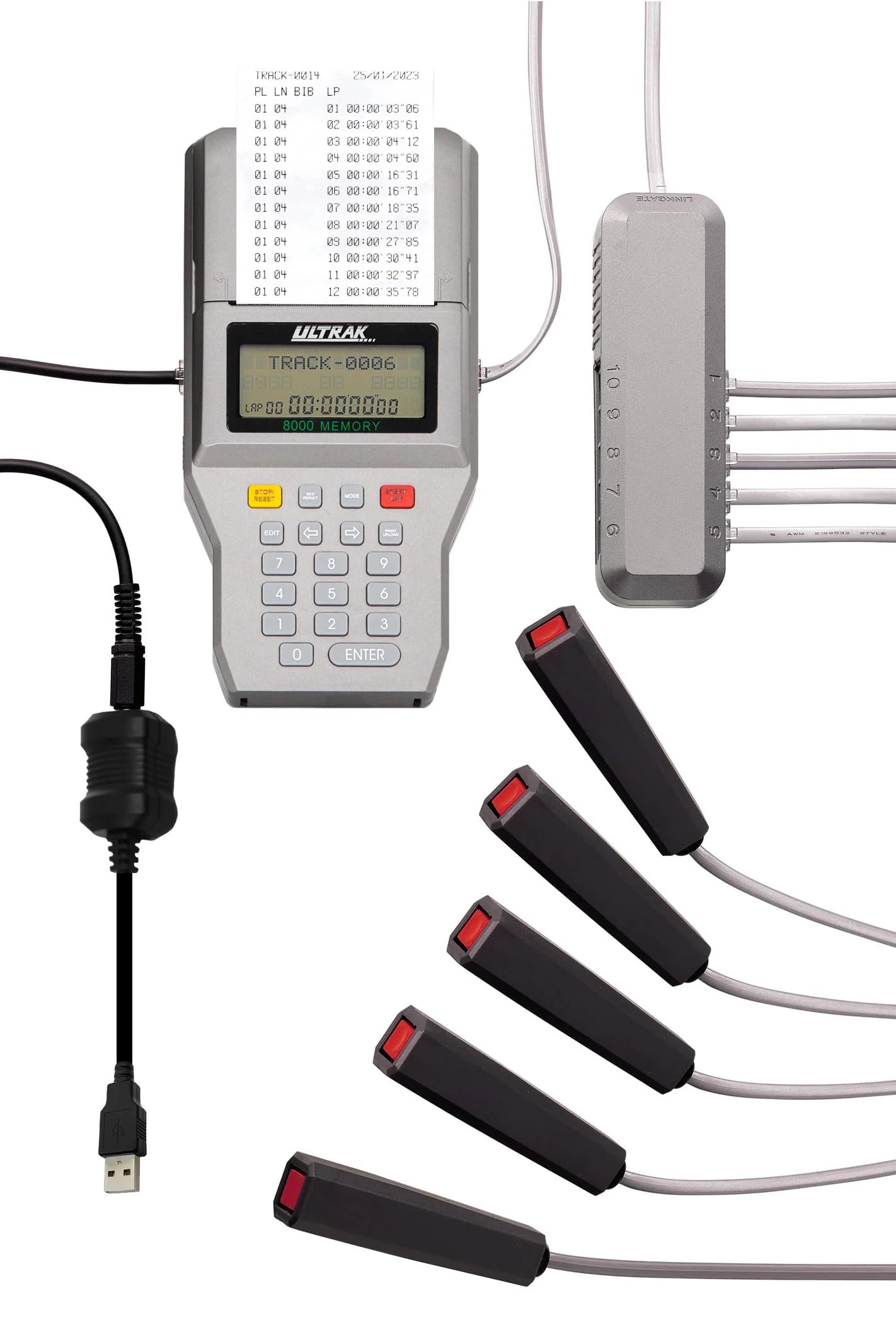 Ultrak L20 Multi-Lane Timer with 8 Button Set - Professional Sports Timing System for Track & Field, Swimming Pools & Race Events