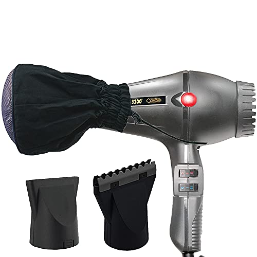 Turbo Power Twin Turbo 3200W Professional Hair Dryer with Metal Mesh Diffuser - Dark Grey Salon Blow Dryer for Fast Drying & Styling - Perfect for Home & Salon Use