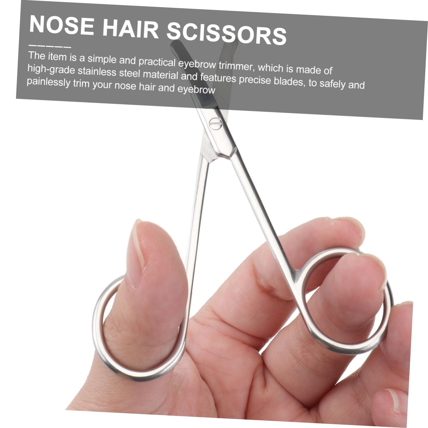 NOLITOY 2-Piece Stainless Steel Nose & Ear Hair Trimmer Scissors Set - Precision Grooming Tool for Men & Women | Eyebrow, Facial & Vibrissa Trimming | Home & Travel Use