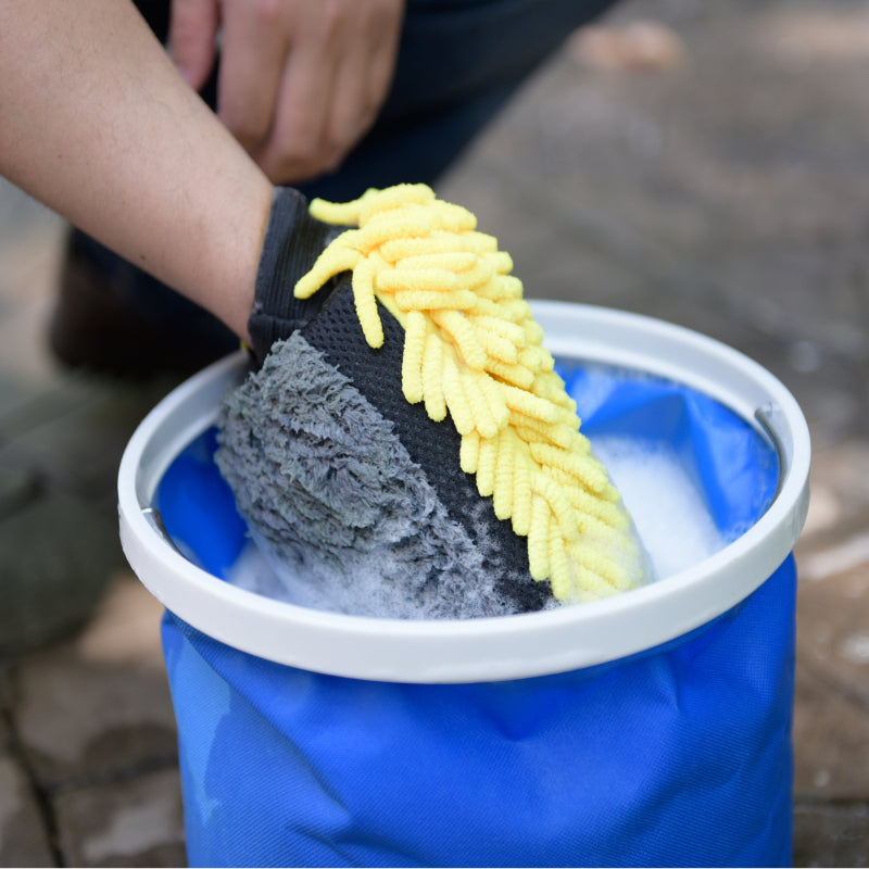3 in 1 Microfiber & Chenille Car Wash Mitt - Premium Scratch-Free Cleaning Glove for Auto Detailing, Hand Washing, and Waxing - Perfect for Cars, Trucks, SUVs, and Motorcycles