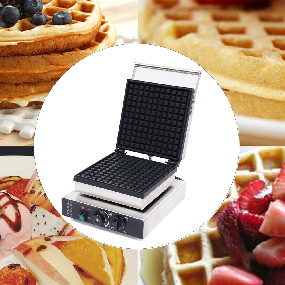 110V Commercial Electric Waffle Maker - 2000W Nonstick Bubble Waffle Machine for Baking Delicious Waffles, Pancakes & Desserts - Perfect for Breakfast, Cafes & Home Cooking