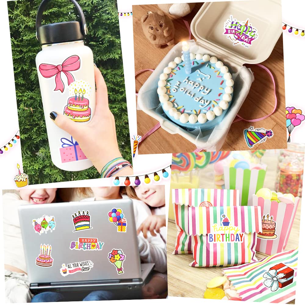 QTL Waterproof Stickers for Kids - 50PCS Cute Party Stickers for Scrapbooking, Birthday Cards, Classroom Rewards & Student Activities | Perfect for DIY Crafts, School Projects & Party Favors