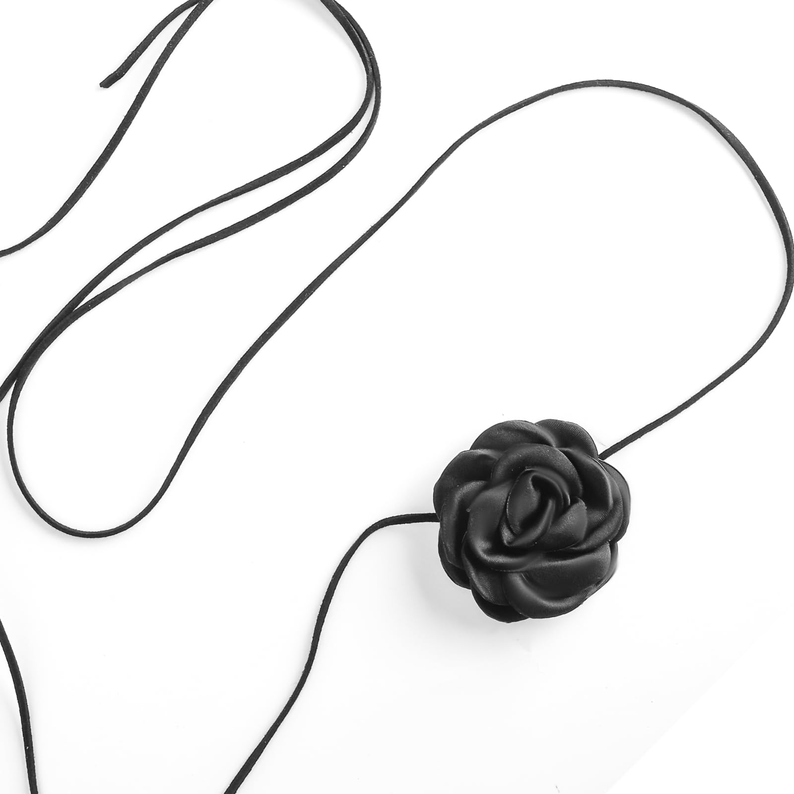LUTER Adjustable Velvet Flower Necklace for Women - Rose Fabric Choker with Chain, Elegant Bridal Wedding Party Birthday Gift for Girls & Women (Black) | Perfect for Prom, Date Night & Special Occasions