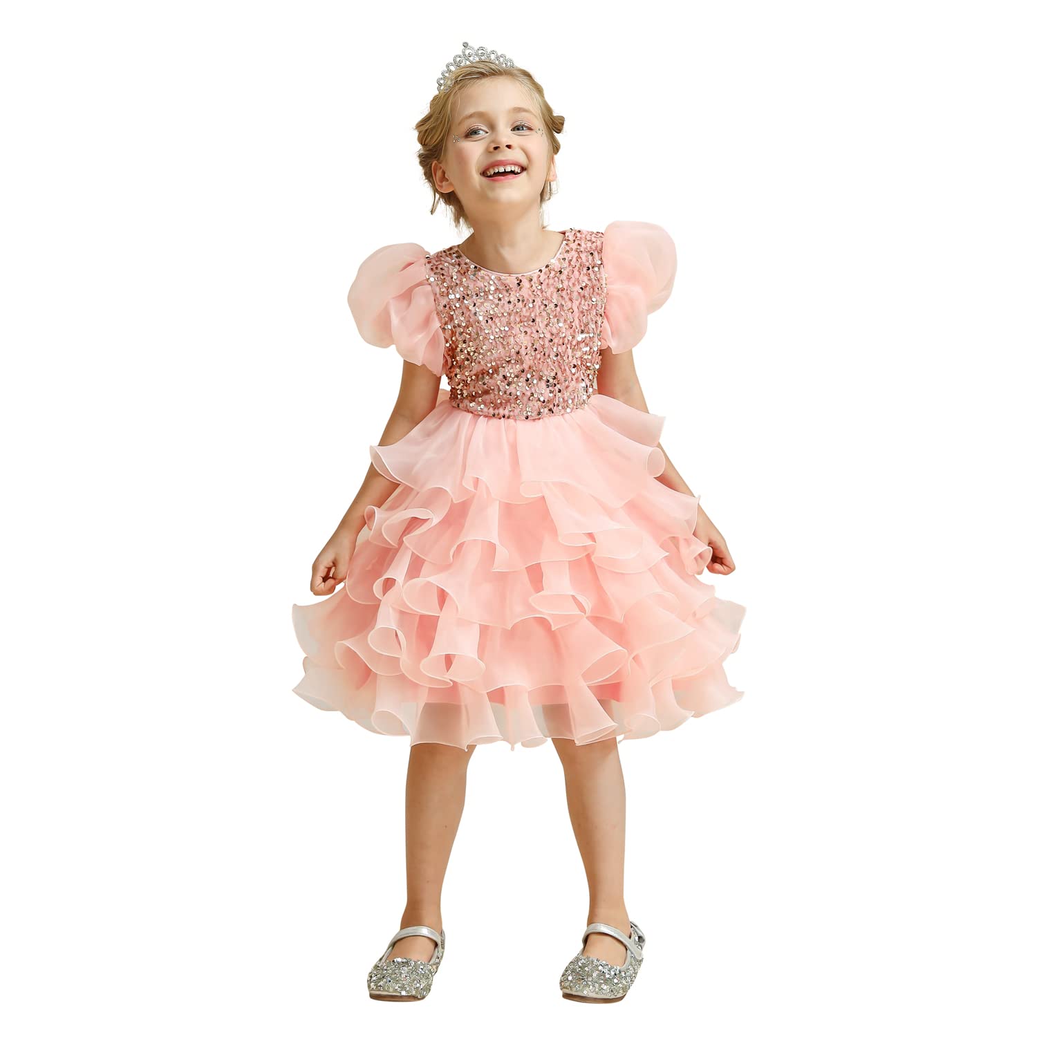 TTYAOVO Flower Girls Dresses for Toddlers - Princess Wedding Party Gown with Lace & Bow | Perfect for Flower Girl, Bridesmaid, Pageant & Special Occasions